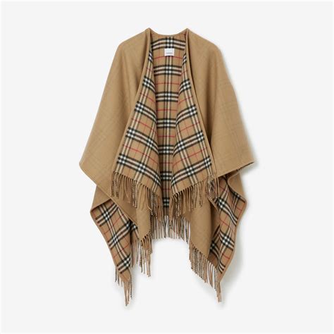 burberry reversible cape|reversible check wool cashmere cape.